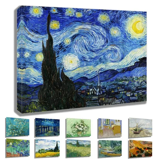 Ready to Hang Famous Van Gogh Starry Night Canvas Painting Prints