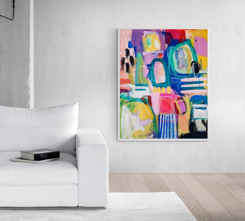 Bright, vivid and colourful abstract print