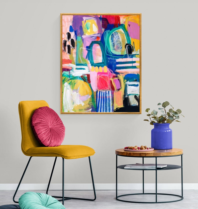 Bright, vivid and colourful abstract print