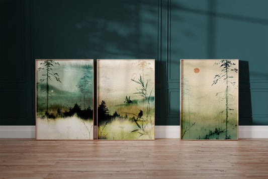 Japanese Wall Art Set of 3 Prints