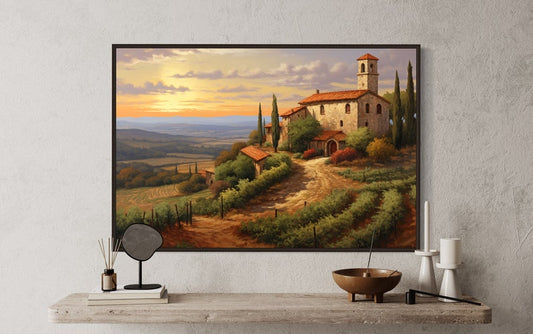 Tuscany Landscape Painting Canvas Print