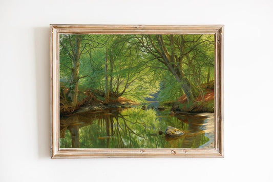 FREE SHIPPING - Summer Morning In The Woods Oil Painting