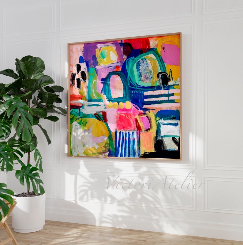 Bright, vivid and colourful abstract print