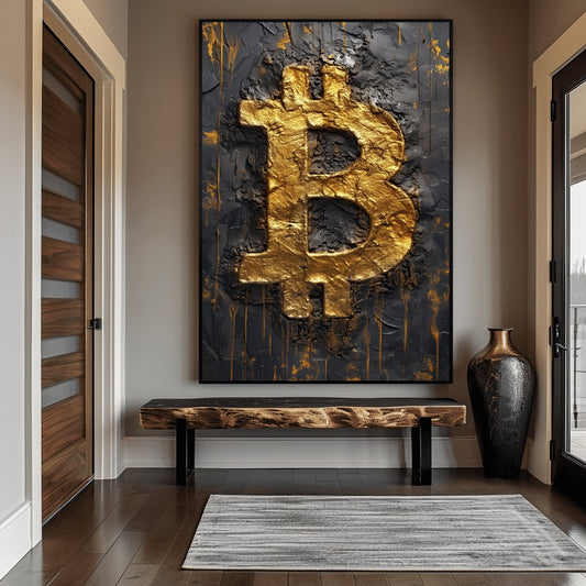 Bitcoin Abstract Art Framed Poster